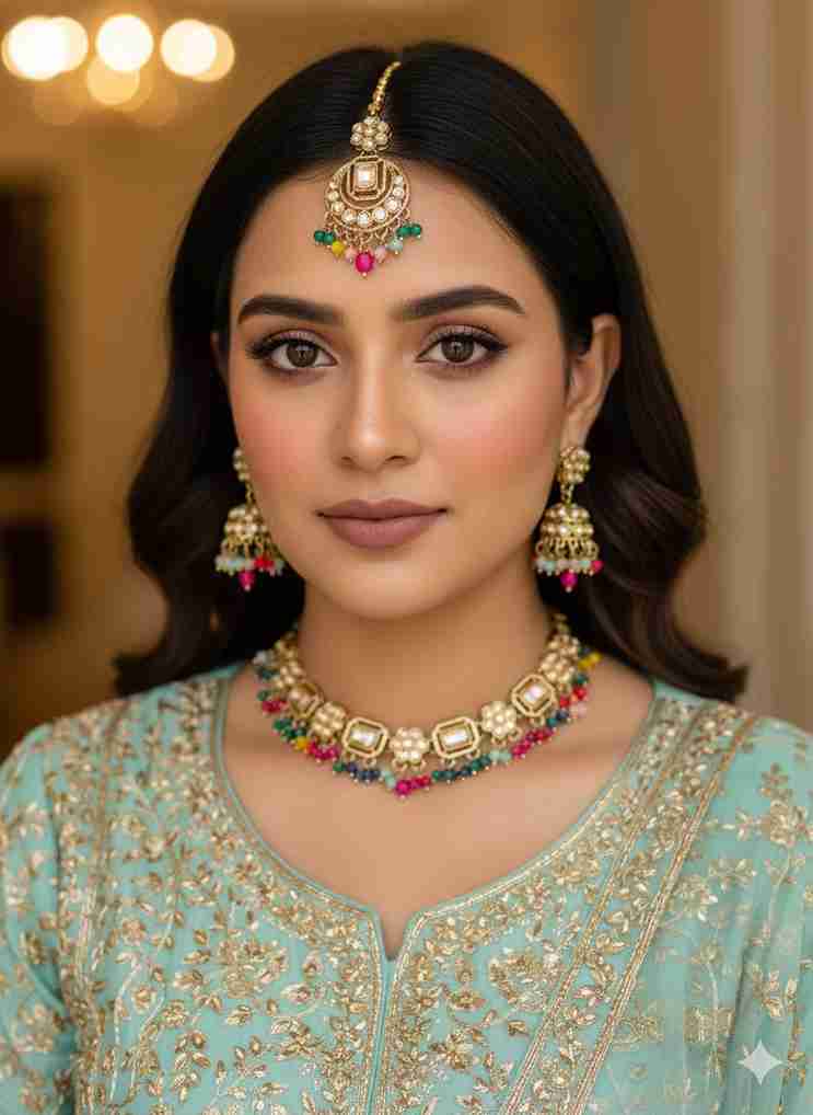 Reverse Ad Necklace With Beautiful Jhumkie And Tika